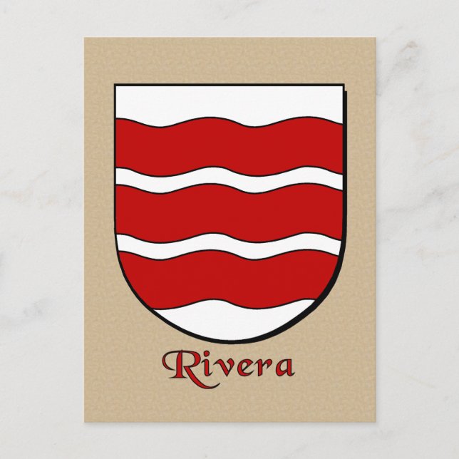 Cartão Postal Heraldic Shield da Família Rivera (Frente)