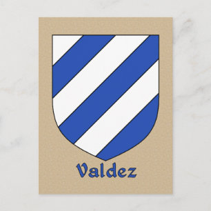 Cartão Postal Heraldic Shield da Família Valdez