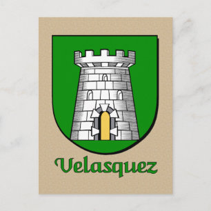 Cartão Postal Heraldic Shield da Família Velasquez