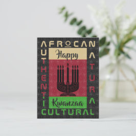 Cartão Postal Herança Negra Africana Afro-África, verde vermelha