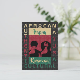 Cartão Postal Herança Negra Africana Afro-África, verde vermelha