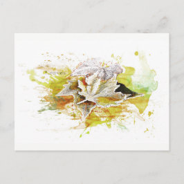 Cartão Postal Herbst, Winter. Laub, Frost, Aquarell
