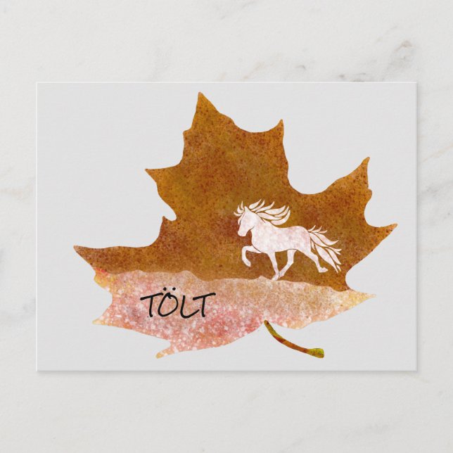 Cartão Postal Herbstlaub mit Tölt Postkarte (Frente)