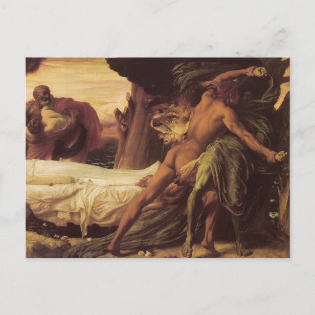 Cartão Postal Hércules Luta o Leão (Frente)