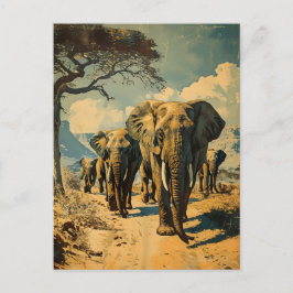 Cartão Postal Herdeiro elefante Vintage