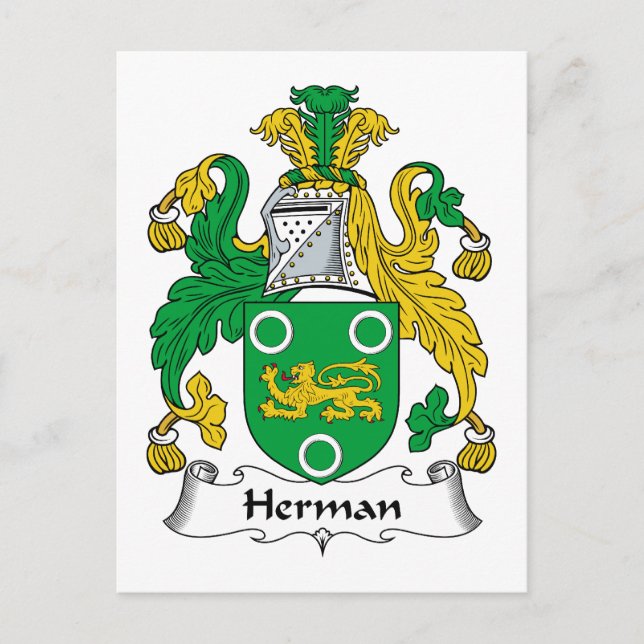 Cartão Postal Herman Family Crest (Frente)