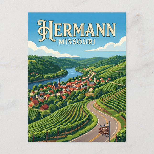 Cartão Postal Hermann Missouri (Frente)
