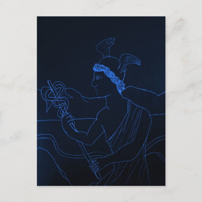 Cartão Postal Hermes - O Deus Mensageiro (Frente)