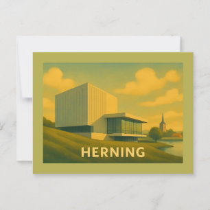 Cartão Postal Herning Dinamarca Arte Moderna
