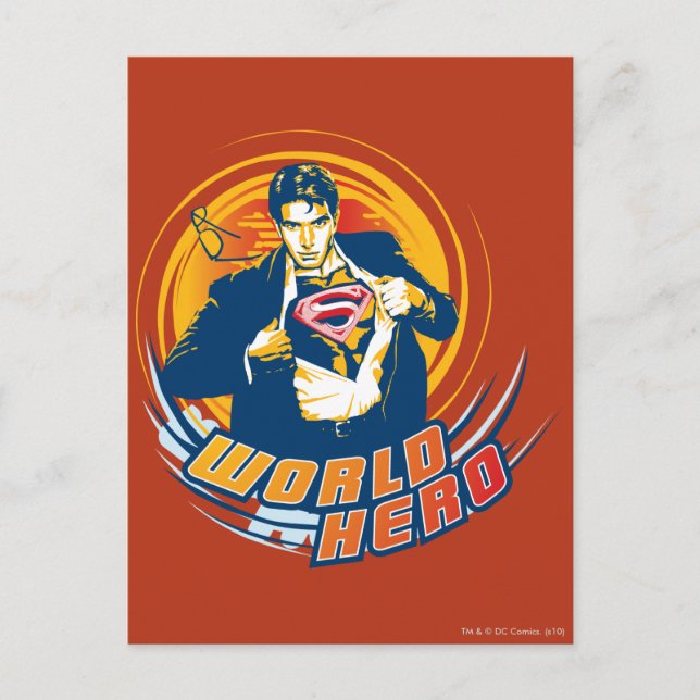 Cartão Postal Herói do Mundo Superman (Frente)