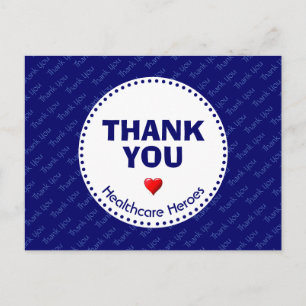Cartão Postal Heróis da Saúde OBRIGADO Personalizável AZUL
