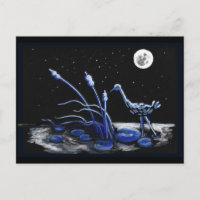 Heron em uma noite iluminada pela lua