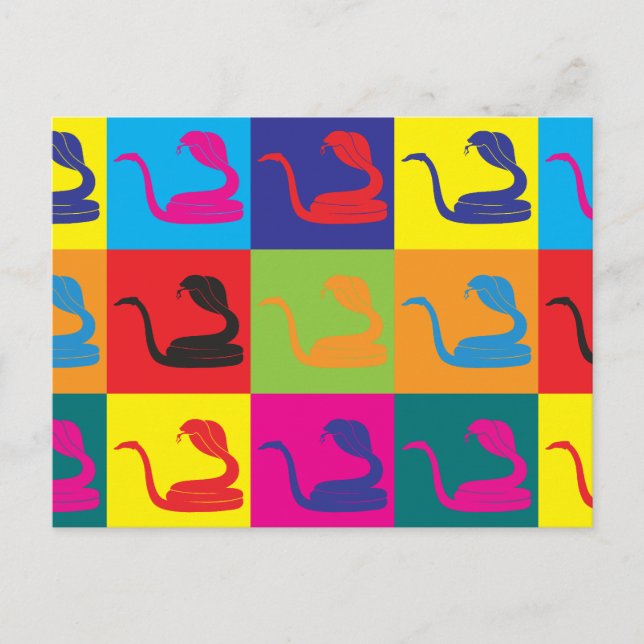 Cartão Postal Herpetology Pop Art (Frente)