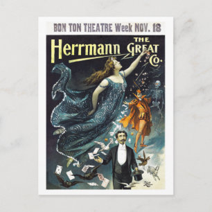 Cartão Postal Herrmann O Excelente Restaurado O Poster vintage