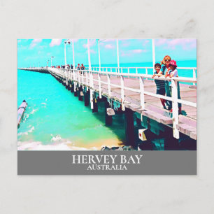 Cartão Postal Hervey Bay Queesnland viagens vintage da Austráli