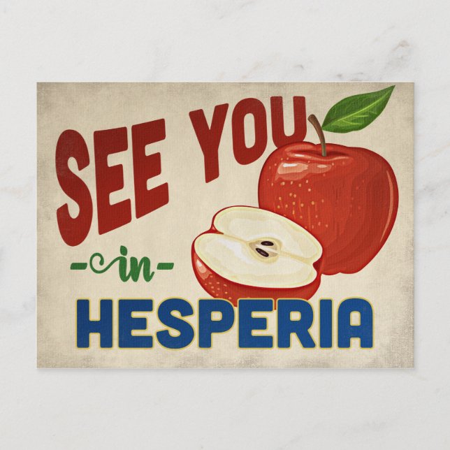 Cartão Postal Hesperia California Apple - Viagens vintage (Frente)