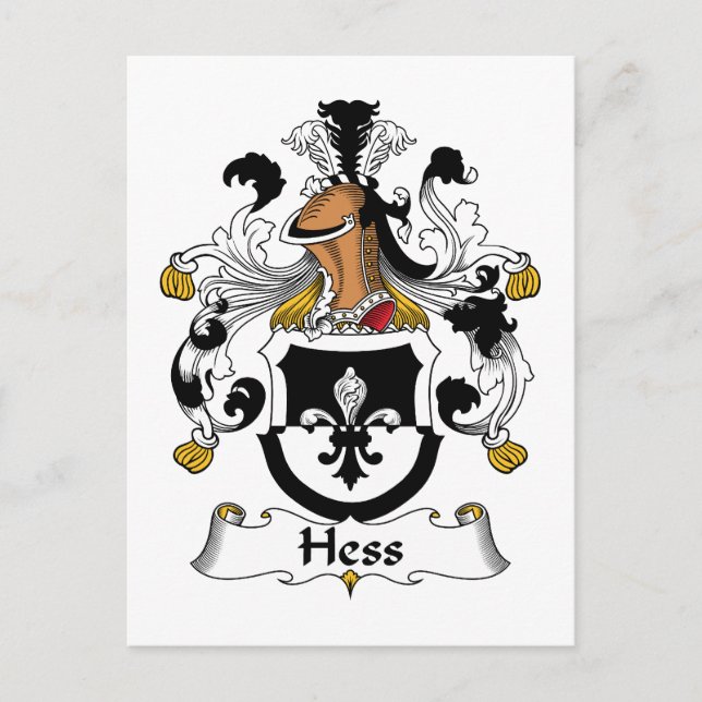 Cartão Postal Hess Family Crest (Frente)