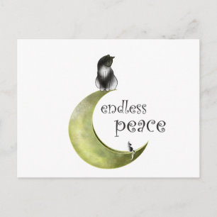 Cartão Postal Hessaniata - gato na lua