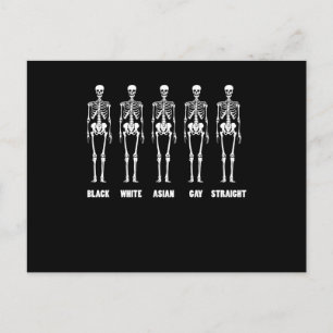 Cartão Postal Hetero branco-negro do Gay asiático, mês de orgulh