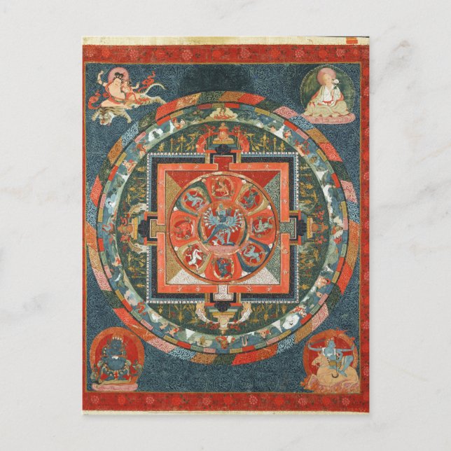 Cartão Postal Hevajra Tibetano - Deity Mandala (Frente)