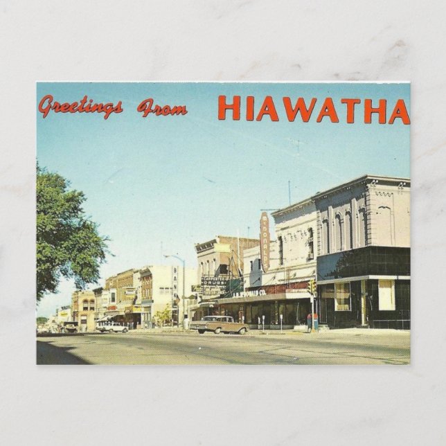 Cartão Postal Hiawatha Kansas (Frente)