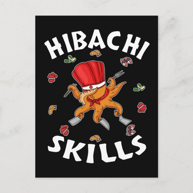 Cartão Postal Hibachi Gifts Hibachi Connoisseur Chef Hibachi (Frente)