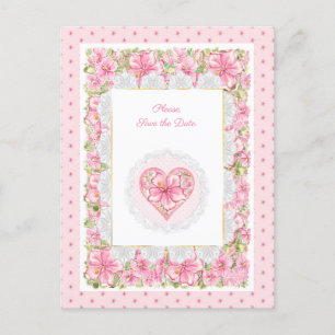 Cartão Postal Hibiscus & Lace PINK