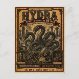 Cartão Postal Hidra, Monstro de Circo Vintage