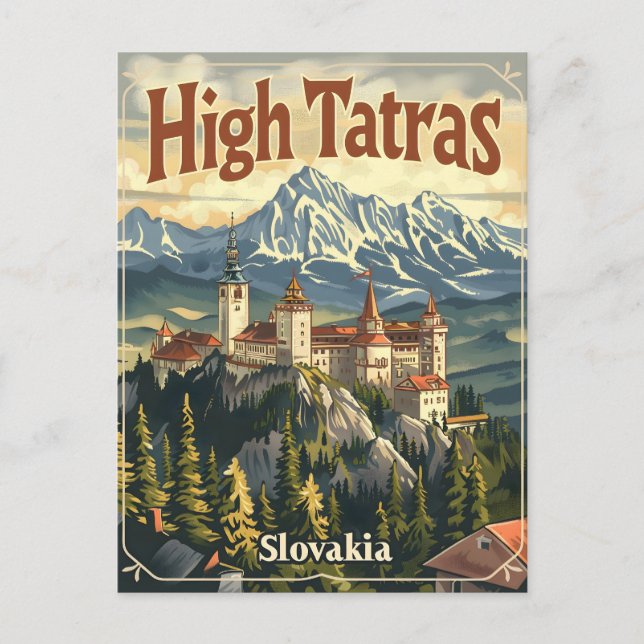 Cartão Postal High Tatras Eslováquia (Frente)