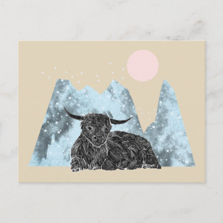 Cartão Postal "Highland Cow Winter"