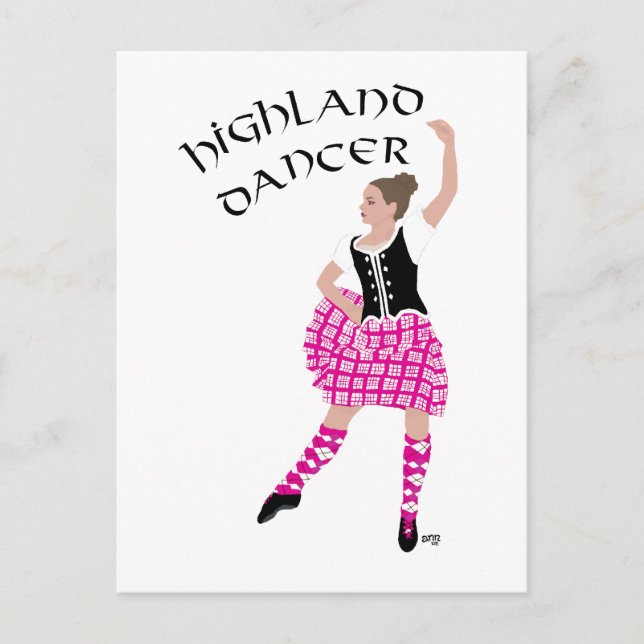 Cartão Postal Highland Dancer Pink (Frente)