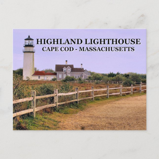 Cartão Postal Highland Lighthouse, Massachusetts Postcard (Frente)