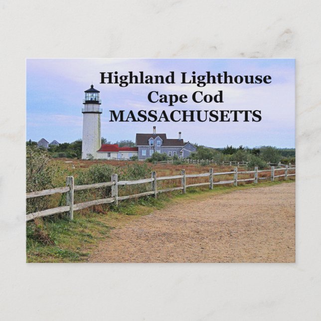 Cartão Postal Highland Lighthouse, Massachusetts Postcard (Frente)