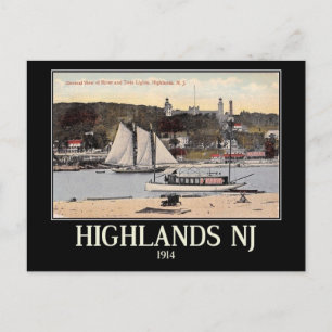 Cartão Postal Highlands, Nova Jersey, Vintage