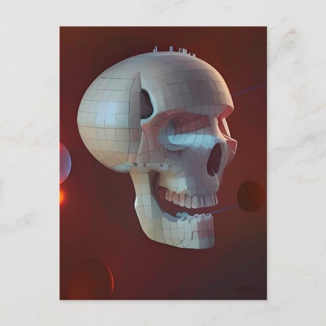 Cartão Postal Highrise Living on Skull Asteroid 42-C (Frente)