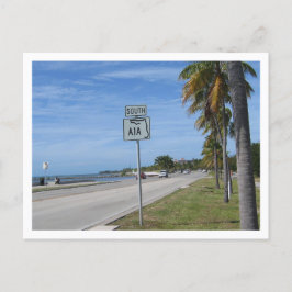 Cartão Postal Highway A1A South Sign Photo em Key West Florida