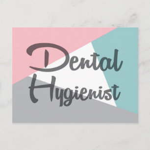 Cartão Postal Higienista Dental - Retro Dental Rosa Mint Cinza