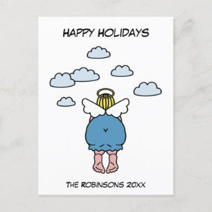 Cartão Postal Hilarious Chubby Angel Humor Happy Holidays X-Mas