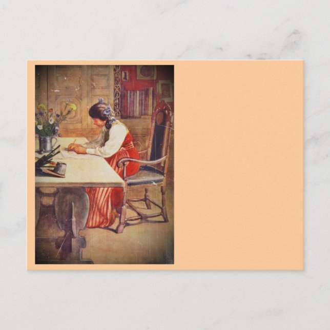 Cartão Postal Hilda na Mesa de Arte (Frente)