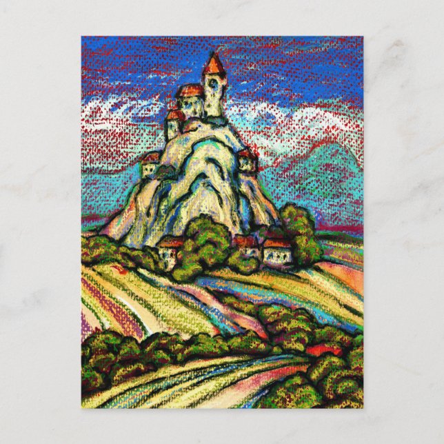Cartão Postal Hill Castle Fantasy (Frente)