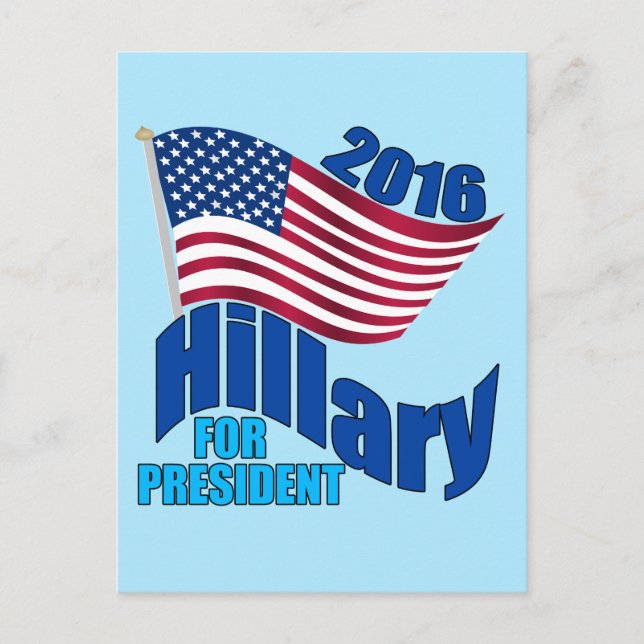 Cartão Postal Hillary 2016 para Presidente (Frente)