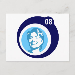 Cartão Postal hillary clinton 08. bolhas azuis.