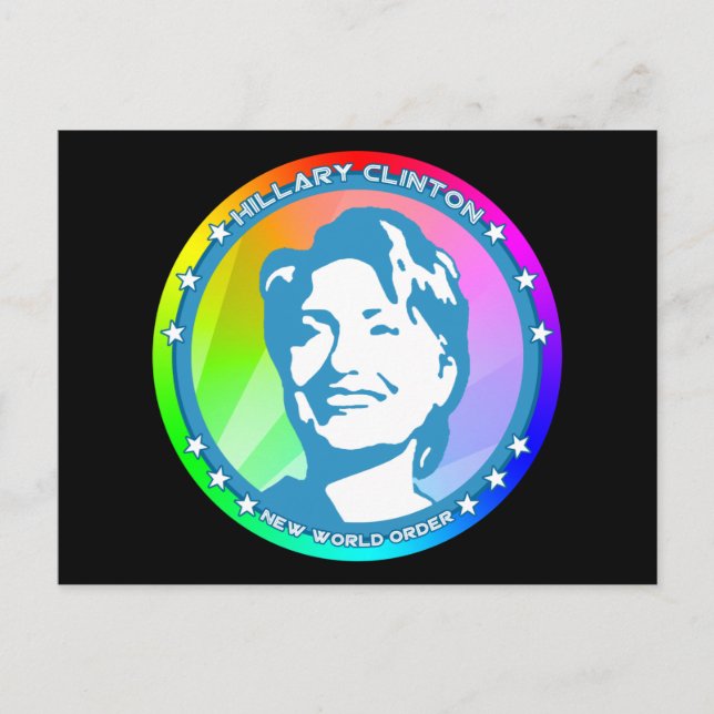 Cartão Postal hillary clinton. arco-íris. (Frente)