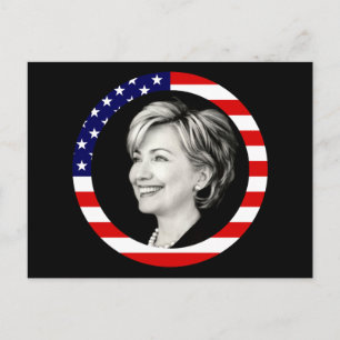 Cartão Postal hillary clinton, bandeira americana, pitoresca.