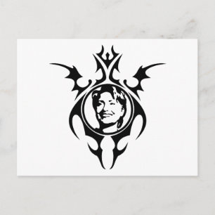 Cartão Postal Hillary Clinton design tribal