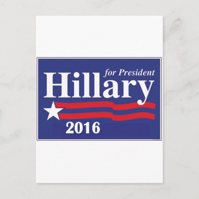 Cartão Postal Hillary Clinton para o Presidente 2016 (Frente)