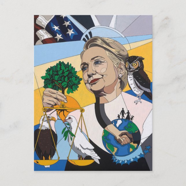 Cartão Postal Hillary para presidente 2016 (Frente)