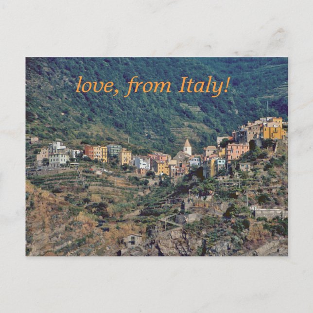 CARTÃO POSTAL "HILLSIDE ITALIAN VILLAGES/ A ÁREA DO TERRE CINCO (Frente)