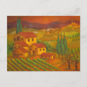 Cartão Postal Hilltown em Chianti, Itália