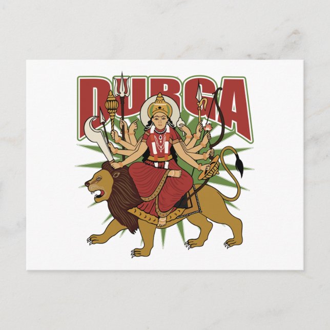 Cartão Postal Hindu Durga (Frente)
